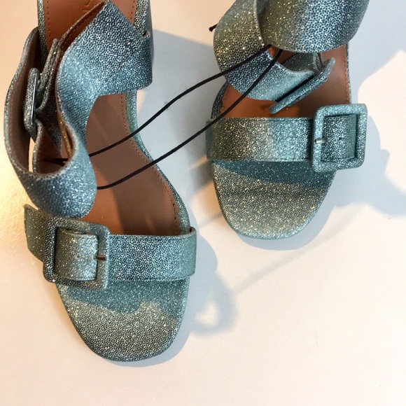 Topshop Glittering Blue and Grey Sandal Heels - Picture 3 of 8